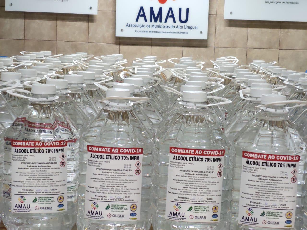 No momento, você está visualizando Comitê Regional da Amau passa a fornecer álcool 70%