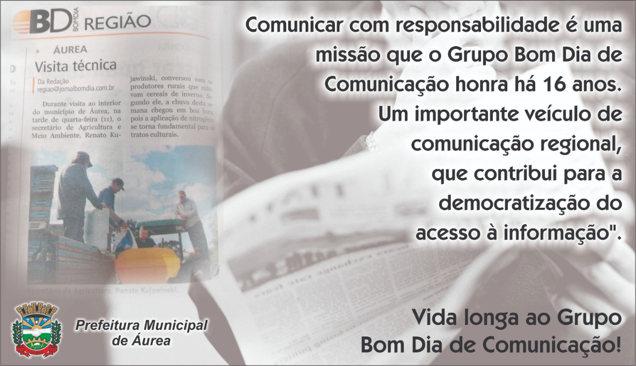 Leia mais sobre o artigo Parabéns Grupo Bom Dia de Comunicação – Áurea