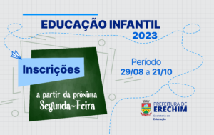 Leia mais sobre o artigo INSCRIÇÕES PARA NOVOS ESTUDANTES DA EDUCAÇÃO INFANTIL 2023 COMEÇAM NA PRÓXIMA SEGUNDA