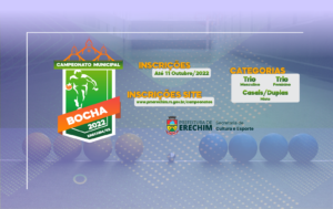 Leia mais sobre o artigo INSCRIÇÕES ABERTAS PARA O CAMPEONATO MUNICIPAL DE BOCHA PARA TRIOS E PARA CASAIS/DUPLAS