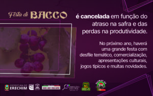 Leia mais sobre o artigo Festa Di Bacco é cancelada em função do atraso na safra e das perdas na produtividade