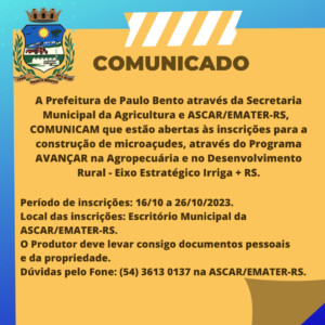 Leia mais sobre o artigo Paulo Bento abre inscrições para construção de microaçudes em Propriedades Rurais